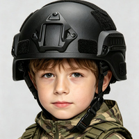 Casque tactique ABS double usage pour enfants, idéal pour la chasse, les jeux de CS et l'entraînement en extérieur, équipement de protection pour les élèves du primaire et les jeux de cosplay en plein air.