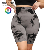 Short promotionnel taille haute tie-dye short de compression de gymnastique imprimé camouflage sans couture pour femmes pour la course à pied