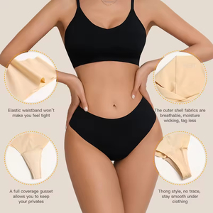 Tanga de Mujer de Tiro Alto en Seda de Hielo sin Costuras, que no se Marca y es Anti Camel Toe, Ropa Interior para Deportes y Yoga - Product Image 6