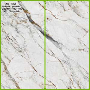 Gạch men giả đá cẩm thạch 900x1800mm, dày 9mm, bề mặt bóng cao, chống trơn trượt, chống axit, dùng cho tường nội thất phòng ăn biệt thự - Product Image 2