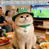 Chapeau de pêcheur réglable pour animaux de compagnie, modèle football 2026, pour chats et chiens, avec protection anti-chute des oreilles, toutes saisons, accessoires pour animaux
