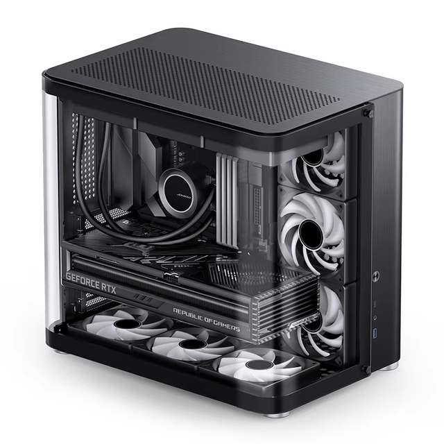 JONSBO TK-2 M-ATX Steel Full Tower Computer Case Hyperbolic Translucent Side Window ITX Game 360mm Water Cooling USB/Audio Front