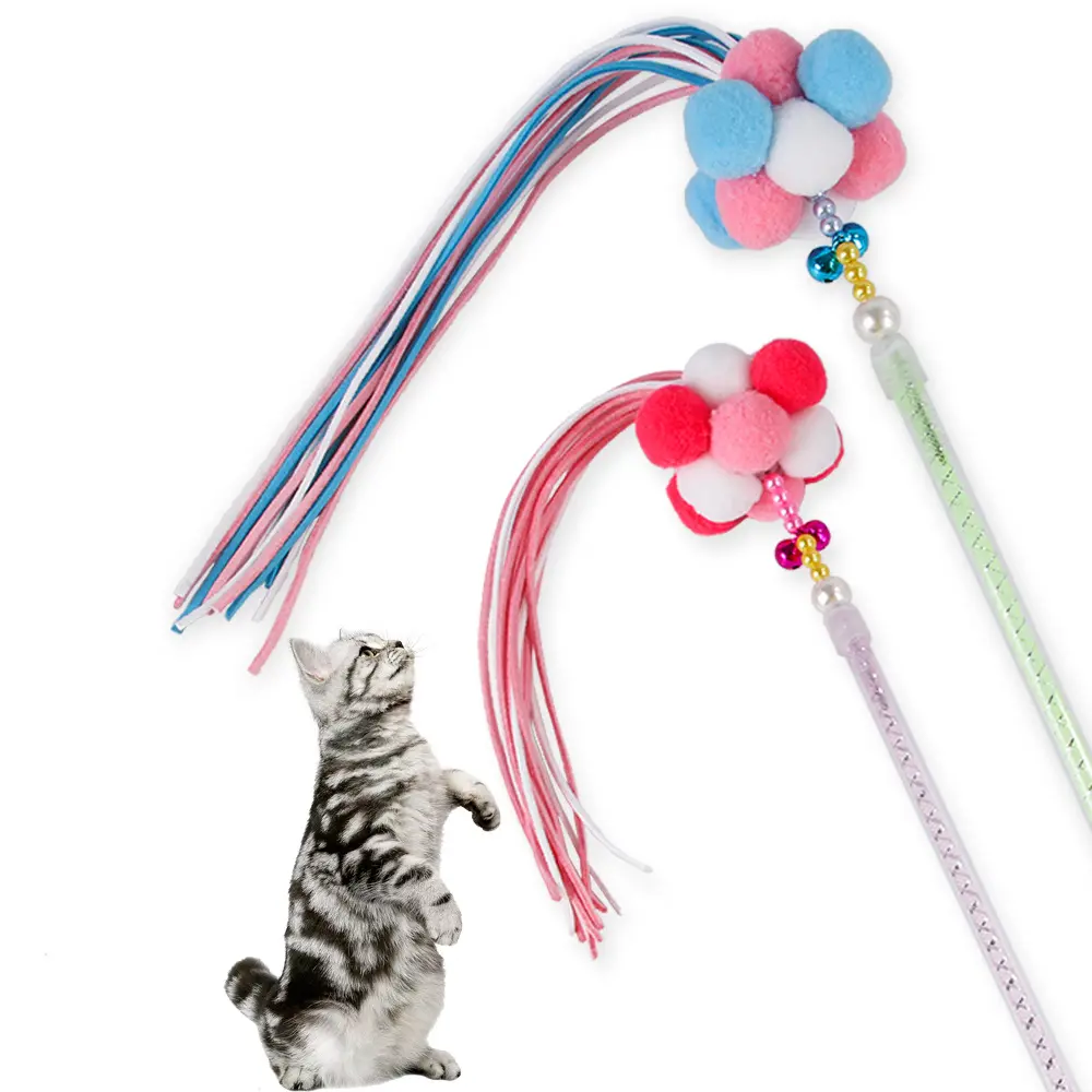 아마존 새로운 애완 동물 장난감 한국어 헤어 볼 캔디 컬러 재미 고양이 인터랙티브 장난감 고양이 용품 재미 고양이 스틱