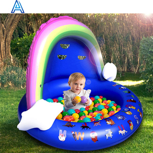 <span class=keywords><strong>Piscine</strong></span> gonflable PVC avec fontaine à air et <span class=keywords><strong>abri</strong></span> pare-soleil arc-en-ciel pour l'été, <span class=keywords><strong>piscine</strong></span> extérieure pliable et portable - Product Image 4