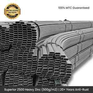Tubo in <span class=keywords><strong>Acciaio</strong></span> Q355 Zincato a Caldo per Serre, per Coltivazione di Frutta e Verdura |   Tubo a Sezione Ovale |   Z500 - Product Image 1