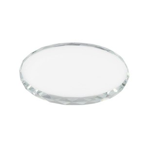Fermalibro in Vetro Ovale 90x120x12mm, Accessorio da Scrivania in Cristallo Trasparente - Product Image 1