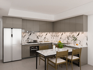 Gabinete de Almacenamiento de Cocina Ecológico de Alto Brillo, Ensamblaje Plano RTA |   Juego de Muebles de Cocina Modernos - Product Image 3