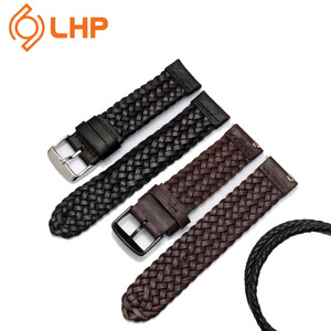 Correa de cuero impermeable suave tejida a mano exquisita de lujo clásico para reloj inteligente correa de reloj de estilo Vintage - Product Image 3