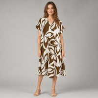 Robes décontractées d'été les plus vendues pour femmes, imprimées, écologiques, à taille naturelle, col en V, manches courtes, pour fêtes en extérieur et usage quotidien, grandes tailles