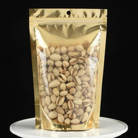 Sachets Doypack Personnalisés Brillants Transparents avec Fermeture Éclair Dorée pour Emballage Alimentaire Haut de Gamme (Qualité Alimentaire OEM/ODM)