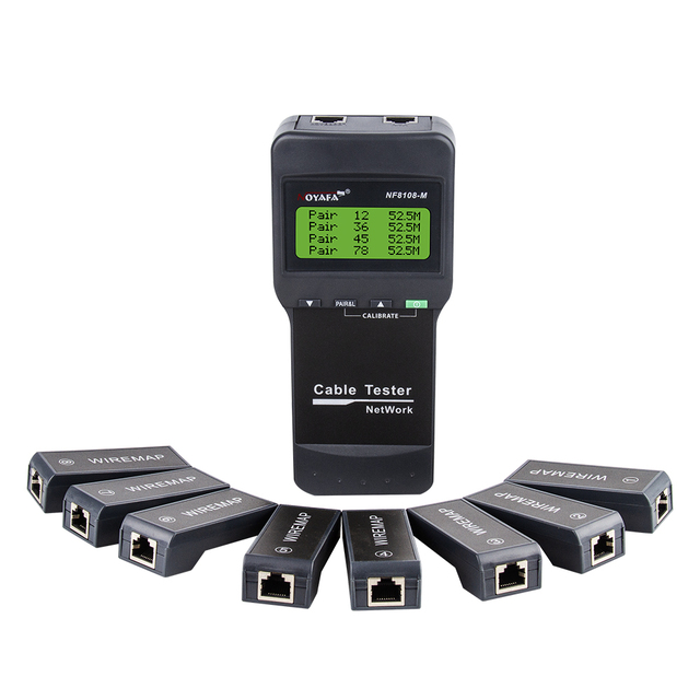 NF-8108M/A Internet Cable Tester Cable Tracker With LCD Display Measure Length Cabl Multifunctional Tester Network Tool