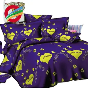 kain microfiber 130GSM pencetakan reaktif 3d bedsheet