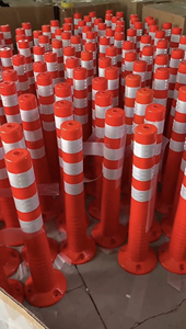 Poste de advertencia flexible de seguridad vial con base de goma Bolardo de carretera Delineador reflectante Poste Marcador de tráfico de carretera Bolardo de poste - Product Image 4