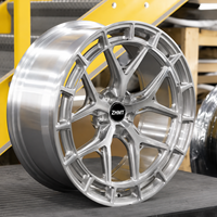 ZHMT Nouvelles jantes concaves profondes forgées sur mesure en 2 pièces, finition argent brossé, pour Chevrolet