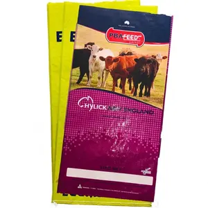 China wholesale 10kg 25kg 50kg fertilizer cow dog chicken horse premix feed packaging sack animal bopp laminated pp woven bag