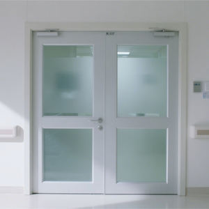 Porte médicale double en acier de qualité hospitalière, salle d'opération de laboratoire, finition intérieure moderne, imperméable, antibactérienne - Product Image 2