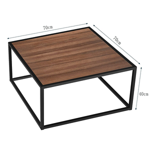 <span class=keywords><strong>Tavolino</strong></span> da Caffè Industriale in Legno all'Ingrosso, Facile da Montare, Quadrato, Basso, per Soggiorno con Struttura in Metallo Nero - Product Image 6