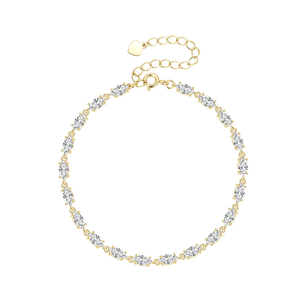 Pulsera de circonitas con diseño de corona floral, corte marquesa, brillante, elegante, moderna, que no se desvanece, estilo hip-hop, para mujer, venta al por mayor - Product Image 1