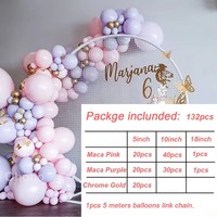 Kit d'arche de ballons pastel pour décoration de mariage, fête prénuptiale, Saint-Valentin, 1er anniversaire, guirlande de bonbons macaron arc-en-ciel en latex
