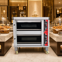Oven Kue Komersial Rui Tai 2 Dek 4 Loyang, Pemanas Seragam Stainless Steel dengan Timer Digital, untuk Toko Kue, Toko Roti, dan Pembuatan Kue
