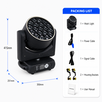 19x40W RGBW 4-in-1 LED Moving Head Wash Light 4.5-45 Degree Zoom Single Pixel DMX512 RDM Bee-Eye Effect Stage Lighting