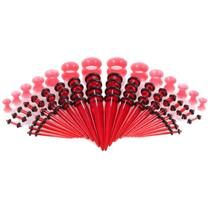 50 Pieces Ear Stretching Kit 14G-<strong>00G</strong> Acrylic Tapers <strong>Plugs</strong> + Silicone Tunnels Ear Gauges Expander Set Body Piercing Jewelry - Product Image 2