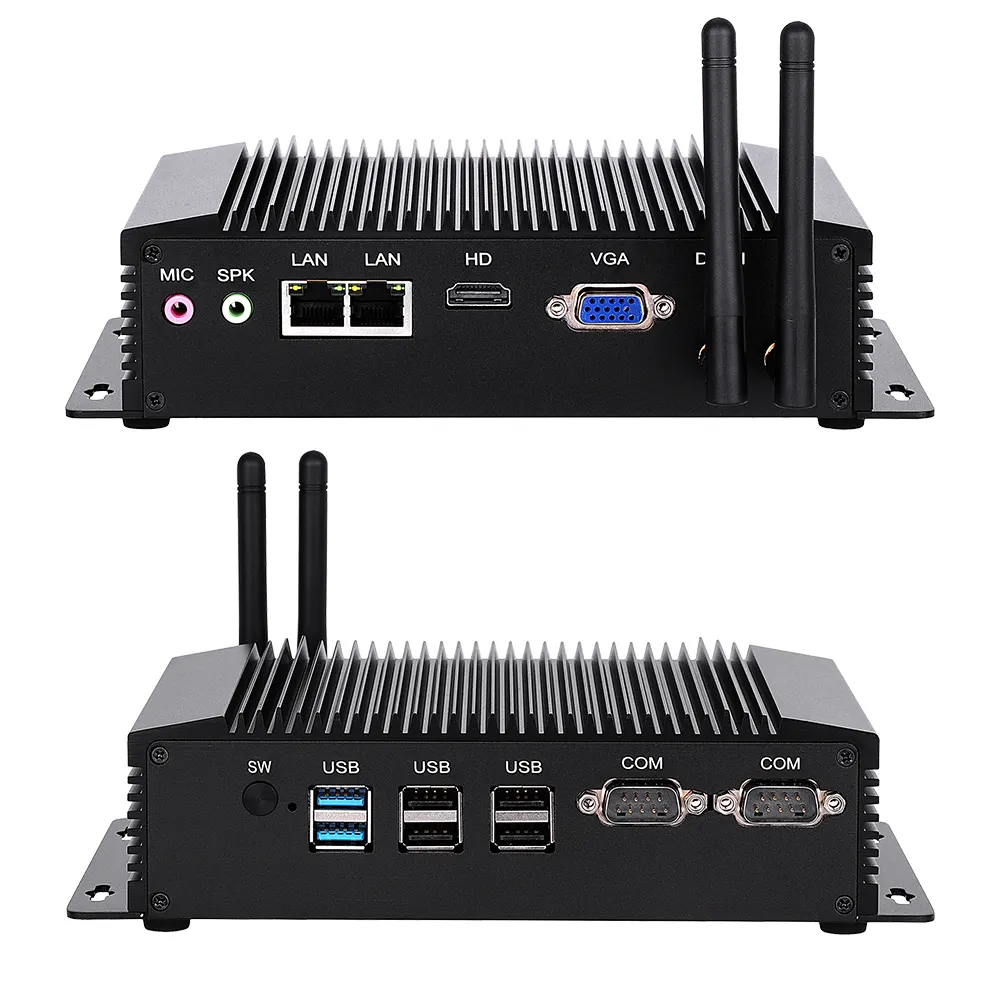 Barebone Mini Pc 2 Ethernet Embedded System Mini Industrial Computer for Data Collection and Industry Usage