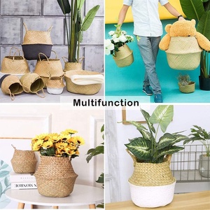Panier de plantation en jonc de mer tissé à la main, pot de plantes, d'intérieur et d'extérieur, récipients pour décoration de la maison, 5 pièces - Product Image 5