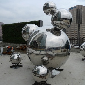 Esfera Decorativa para Jardín, Espejo Esférico para Paisajismo de Parques, Bola de Acero Inoxidable Pulido Grande - Product Image 5