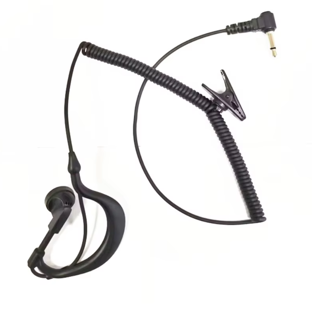 Curved Earpiece 3.5mm Single Pin Plug Walkie Talkie Earphone Wired Music Earphones & Headphones Designed for Two-Way Radio Use