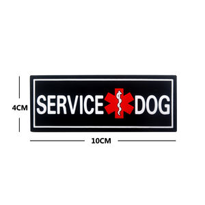 サービスドッグ タクティカル PVC ラバー 長方形 レスキュー スネーク レター ブラック ラバーパッチ バッグ 帽子 ショルダー アップリケ スティック - Product Image 1