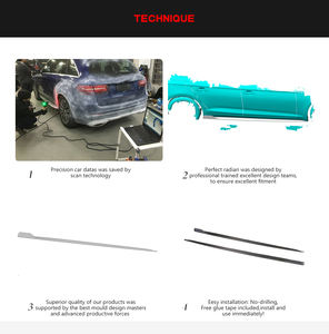 S5 minigonne laterali estensione in fibra di carbonio per Audi S5 B9 <span class=keywords><strong>A5</strong></span> SLINE <span class=keywords><strong>Sportback</strong></span> 4-Door 2017 2018 2019 - Product Image 6