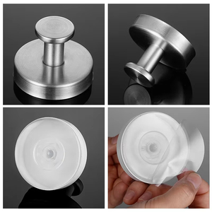 Gancho de ventosa para baño, toallero de Albornoz de acero inoxidable, montaje en pared, ganchos de adsorción fuertes reutilizables sin perforaciones - Product Image 2