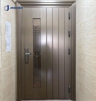 Puerta de Entrada Exterior de Acero Inoxidable Hecha a Medida para Villa con Aislamiento Acústico y Antirrobo, Diseño Moderno