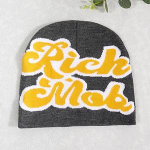 Nuevo Gorro de Punto Acrílico 100% de Alta Calidad, Gorros de Mujer con Tejido Jacquard en Toda la Superficie - Product Image 2