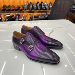 Chaussures classiques en cuir véritable pour hommes, faites à la main, à <span class=keywords><strong>boucle</strong></span>, pour le travail, le bureau, les occasions formelles, style <span class=keywords><strong>Derby</strong></span> - Product Image 3