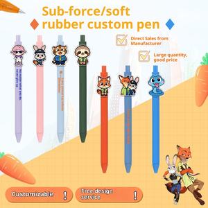 Новая гелевая ручка Crazy Animal City 2 с пластиковым корпусом, с возможностью нанесения логотипа, дизайн с мультяшными животными, рекламная ручка, 0,5 мм, разноцветная - Product Image 3