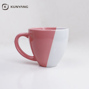 Fournisseur d'usine Tasses en céramique à large ouverture Glaçure bicolore Logo personnalisé Couleur Cadeau pour la maison Bureau Tasses à café en céramique - Product Image 2