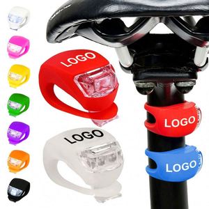 Feux arrière de vélo en silicone multicolores en gros avec logo, étanches, personnalisables, à LED stroboscopiques pour la nuit - Product Image 1