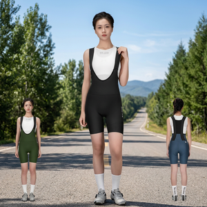 Cuissardes de cyclisme pour femmes West Biking, séchage rapide, en Spandex et Nylon, couleur et logo personnalisables, noir, vert, bleu, longueur courte - Product Image 3