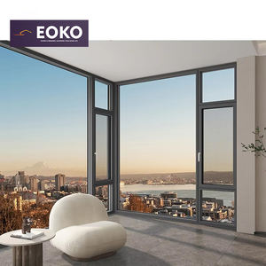 Eoko กระจกสองชั้นหุ้มฉนวนกันเสียงแบบสวิงหน้าต่างบานกระจกอลูมิเนียมพาโนรามา - Product Image 1