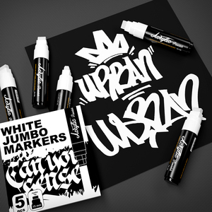 Confezione da 5 pennarelli acrilici bianchi con punta da 15 mm per finestre, vetro, superfici metalliche - Product Image 6