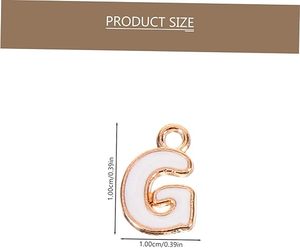 Llavero de metal con cuentas de esmalte en forma de letra, juego de letras mayúsculas de la A a la Z, abalorios para hacer pulseras, collares y joyería DIY - Product Image 2