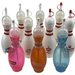 保龄球形吸管饮料杯700毫升聚氯乙烯/聚丙烯可印有标志和定制颜色果汁杯