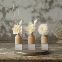 Ensemble diffuseur de parfum d'ambiance en verre de luxe, moderne et populaire, avec bâtonnets en rotin à motif floral artistique, idéal comme cadeau rafraîchissant, vente en gros