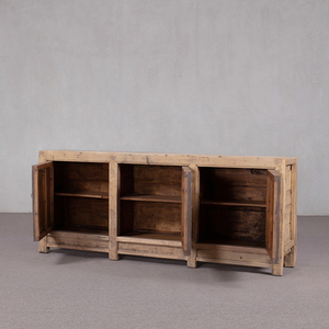 Buffet en bois brut non poli de style antique, credenza rustique en bois massif fabriquée à la main pour la décoration intérieure de la maison et des gîtes - Product Image 4