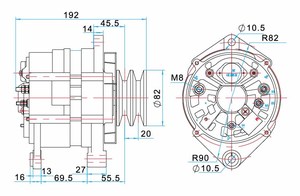 Alternador automático para BOSCH, para 24V/55A, 0120469920, 1105367, 118146, 1305766, 388112, 397987, 571414, 571516, 571517 - Product Image 2