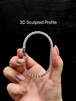 Bracelet Tennis en Zircon 3mm 5A Prêt à Expédier, Vente en Gros, Bijoux Hip Hop Unisexe Sertis de Zircons, Laiton Plaqué Rhodium, Fabriqué par CNC