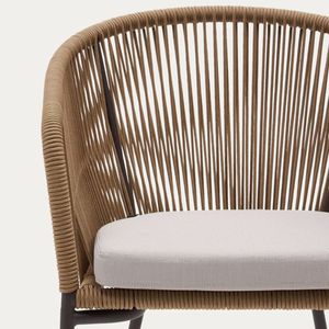 Elegant Beige Rope <b>Chair</b> Handcrafted Rope Seat with Galvanized Iron Frame Strong Durable Seating Furniture for Home <b>Dining</b> Room - Product Image 5