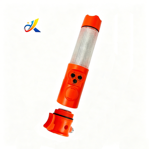 Marteau de sécurité automobile 6-en-1 multifonctionnel avec lampe torche LED, <span class=keywords><strong>coupe</strong></span>-ceinture et outil de signalisation routière – Nouveauté ! - Product Image 1